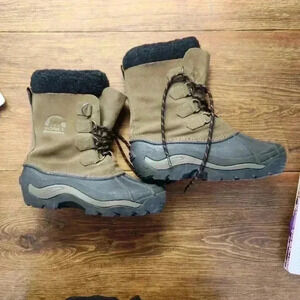 Sorel Men's Antarctic Waterproof Brown Winter Boots heavy snow good contidion